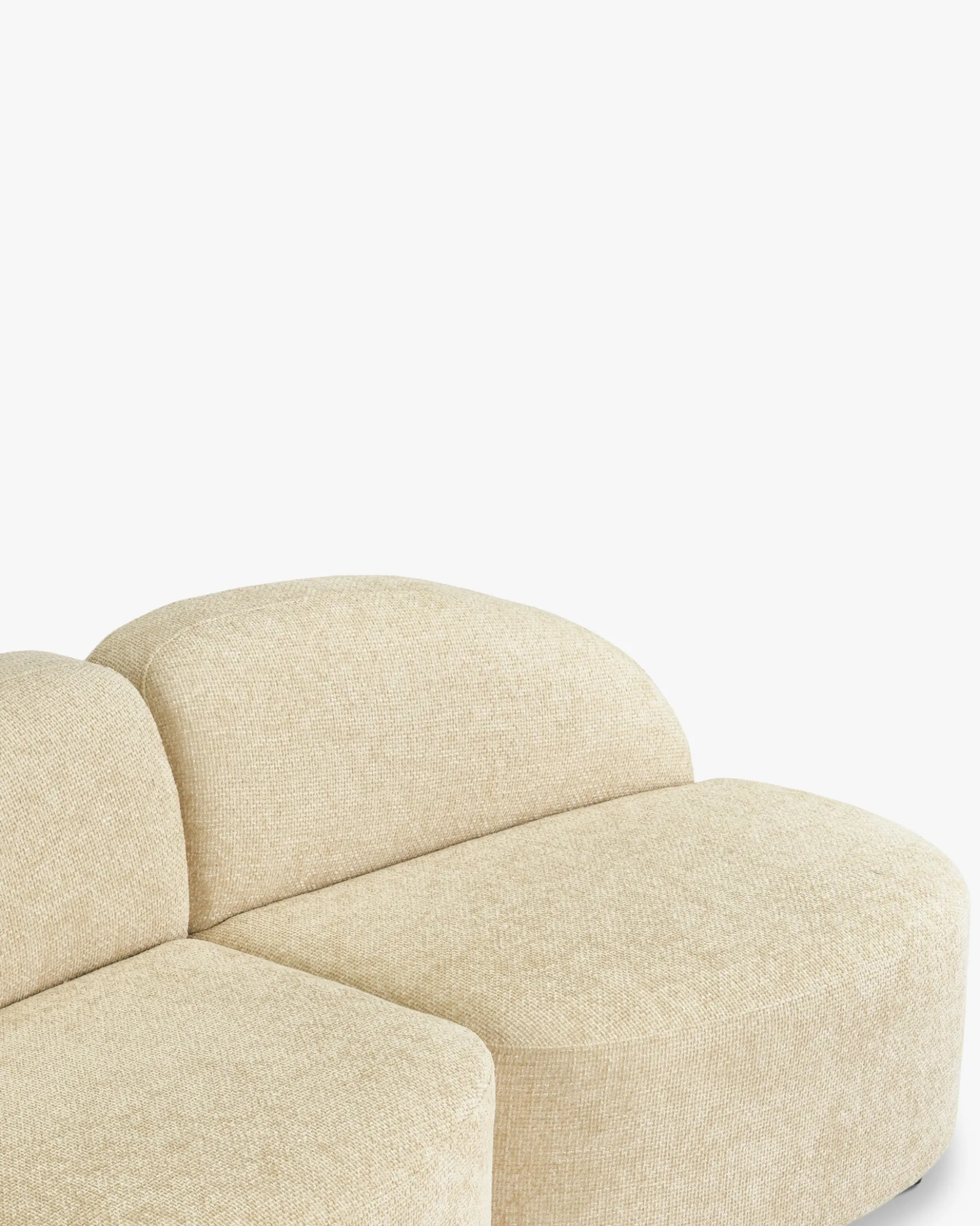 Canapé 2 places modulable, Tweed sable, L190 Todd