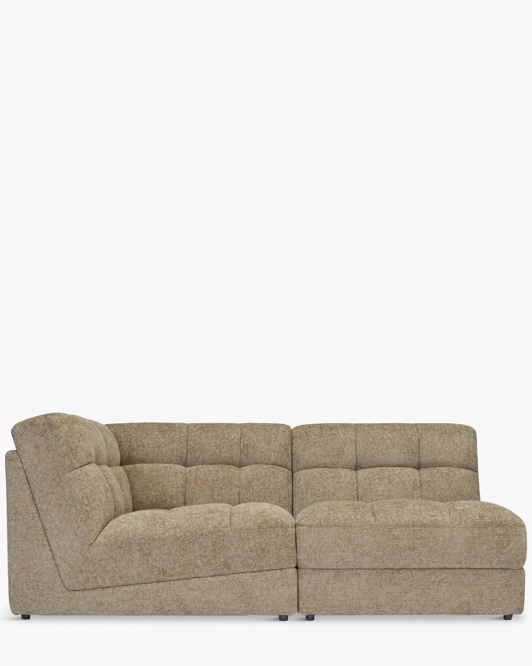 Canapé 2 places modulable, Tweed taupe, L191 Paul