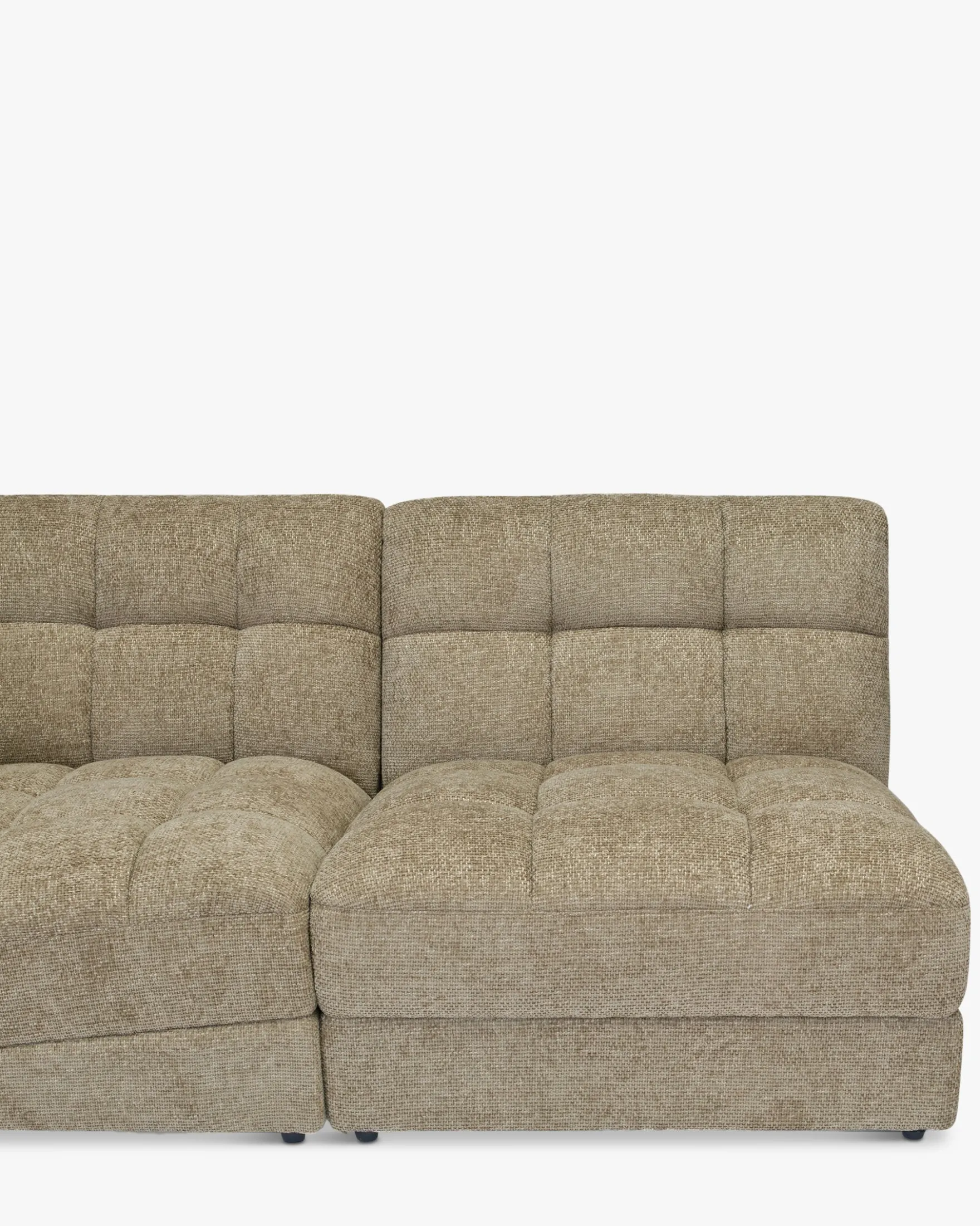 Canapé 2 places modulable, Tweed taupe, L191 Paul