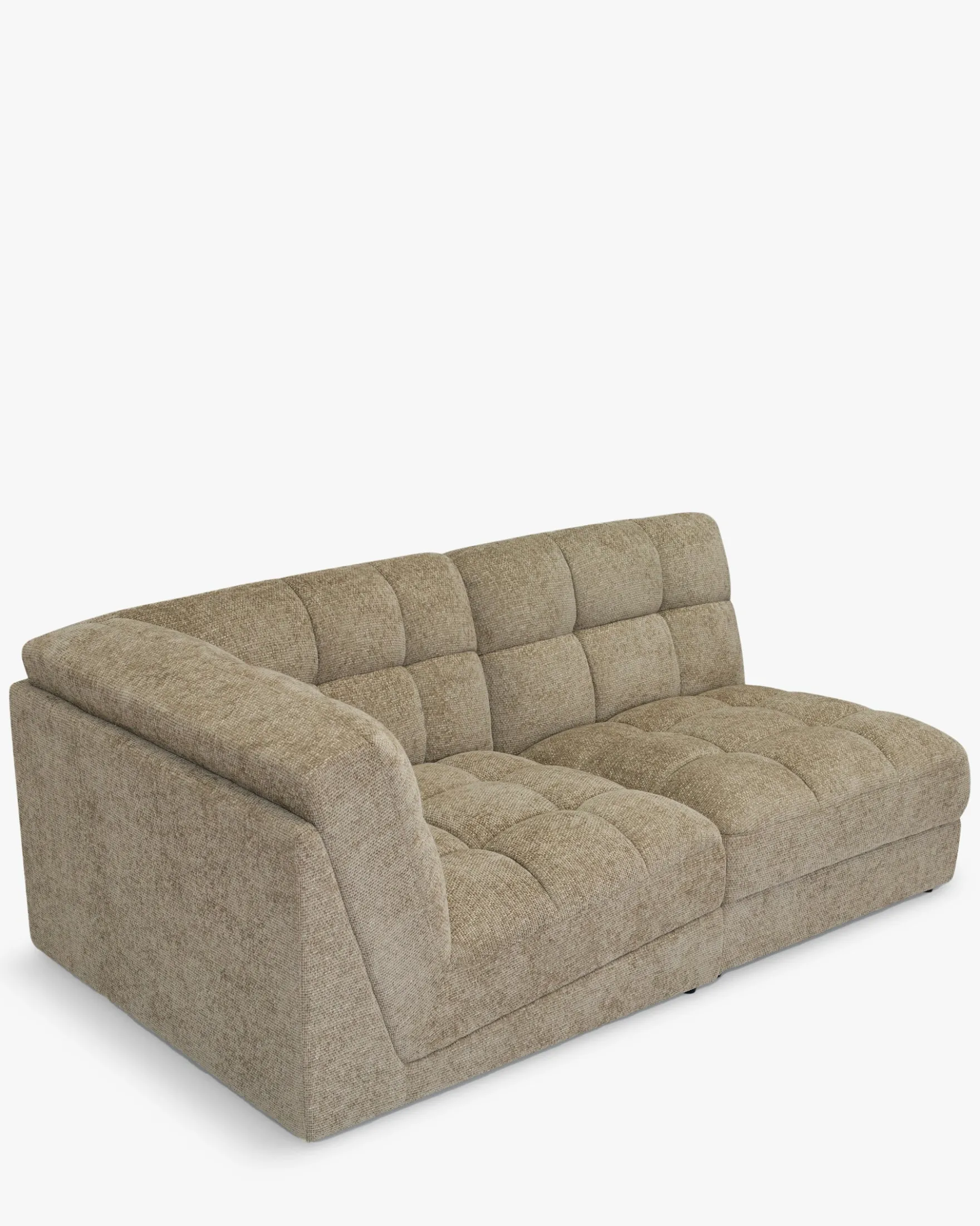 Canapé 2 places modulable, Tweed taupe, L191 Paul