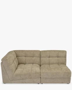 Canapé 2 places modulable, Tweed taupe, L191 Paul
