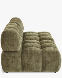 Canapé 2 places modulable, Tweed vert lichen Waffle