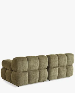Canapé 2 places modulable, Tweed vert lichen Waffle