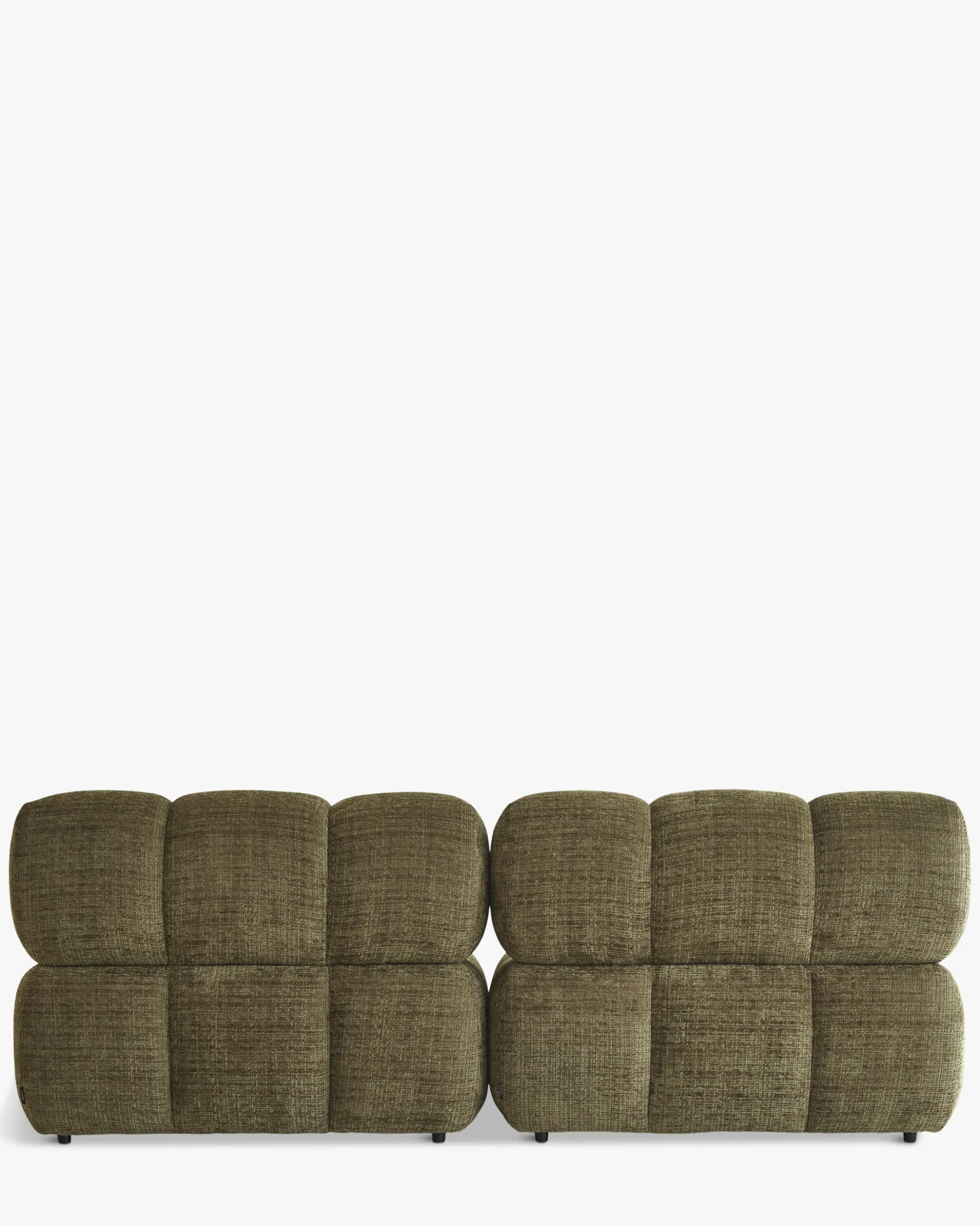 Canapé 2 places modulable, Tweed vert lichen Waffle