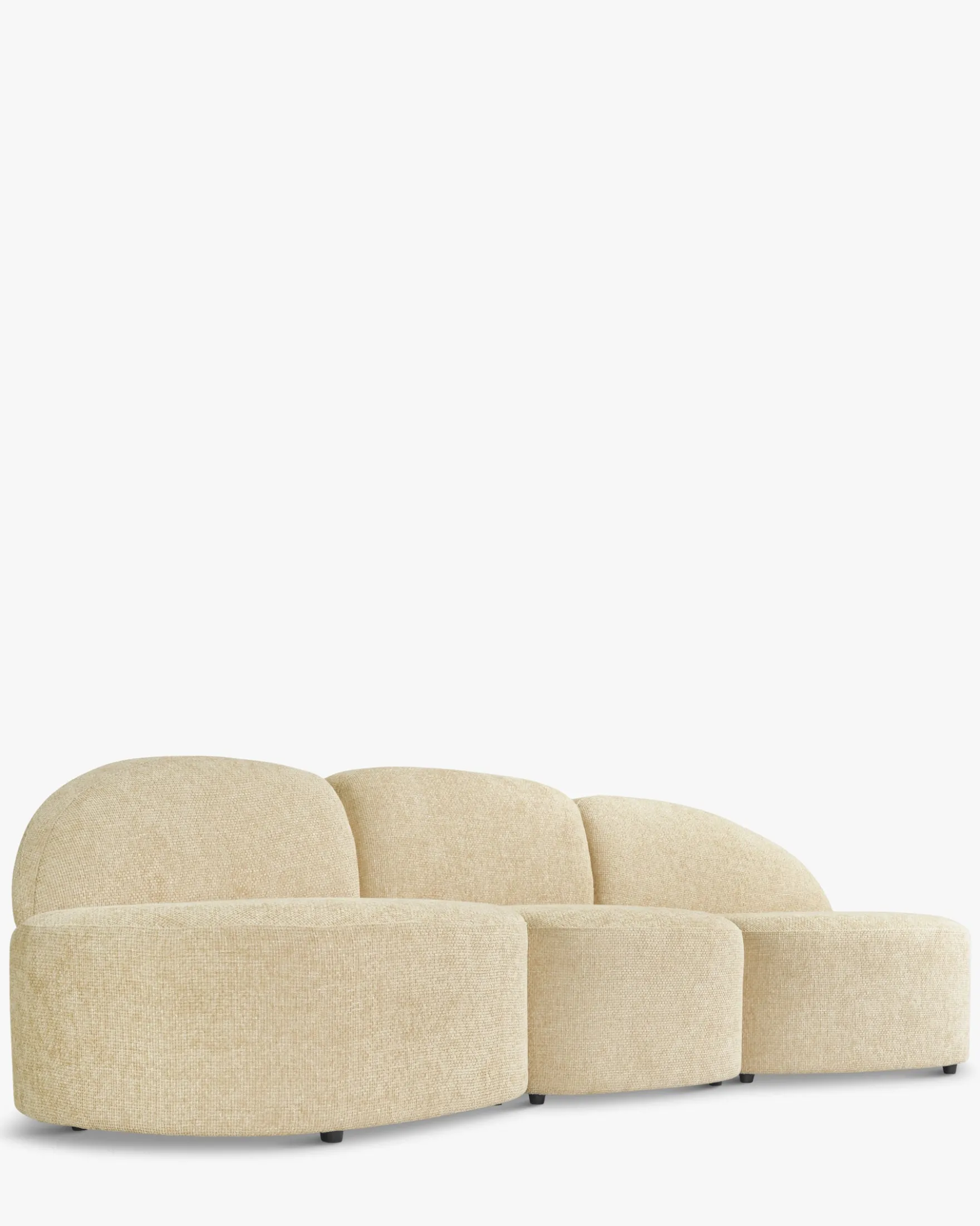 Canapé 3 places modulable, Tweed sable, L263 Todd