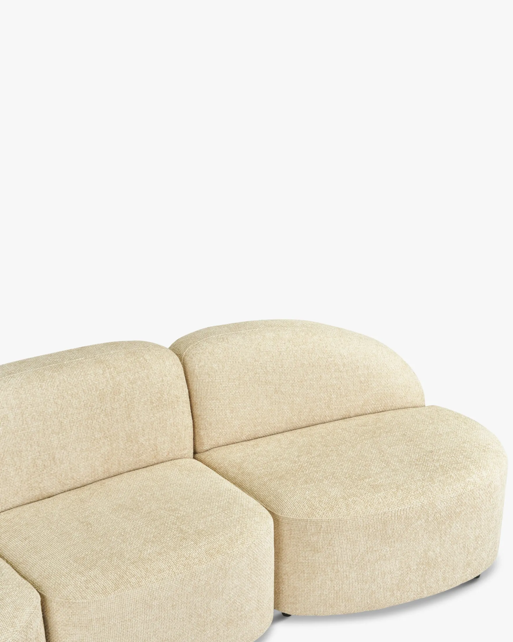 Canapé 3 places modulable, Tweed sable, L263 Todd
