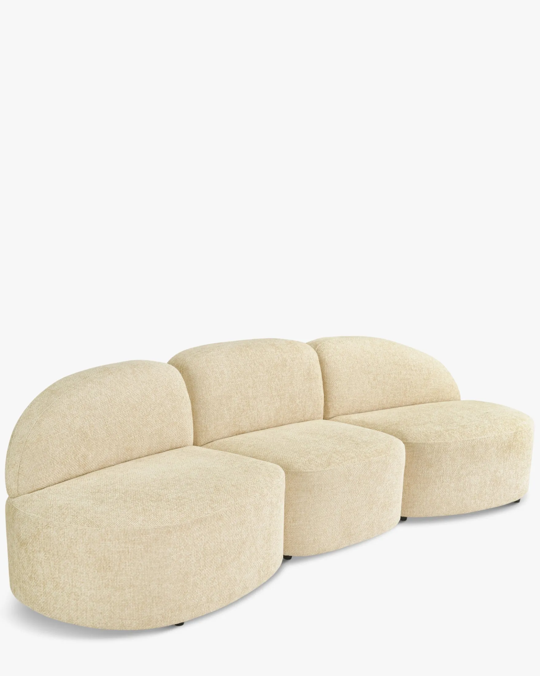 Canapé 3 places modulable, Tweed sable, L263 Todd