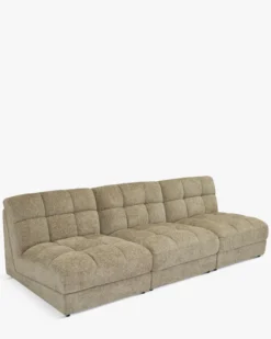 Canapé 3 places modulable, Tweed taupe, L255 Paul