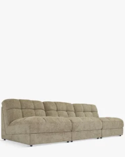 Canapé 3 places modulable, Tweed taupe, L255 Paul