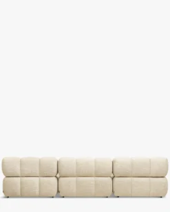 Canapé 3 places modulable, Tweed beige Waffle