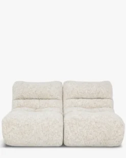 Canapé 2 places modulable, Tweed moucheté beige Chill