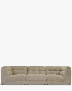 Canapé 4 places modulable, Tweed taupe, L297 Paul
