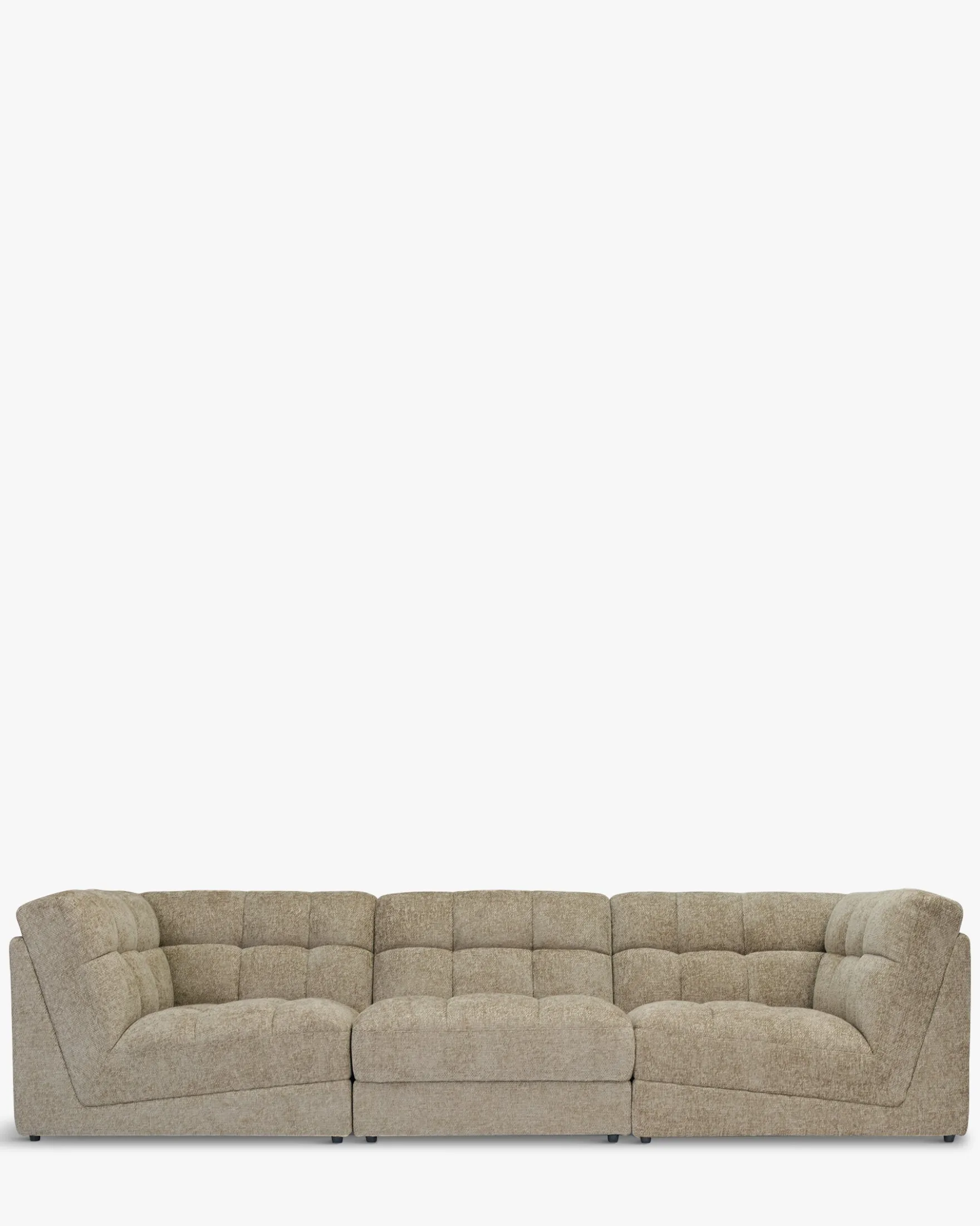 Canapé 4 places modulable, Tweed taupe, L297 Paul