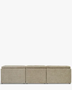 Canapé 4 places modulable, Tweed taupe, L297 Paul