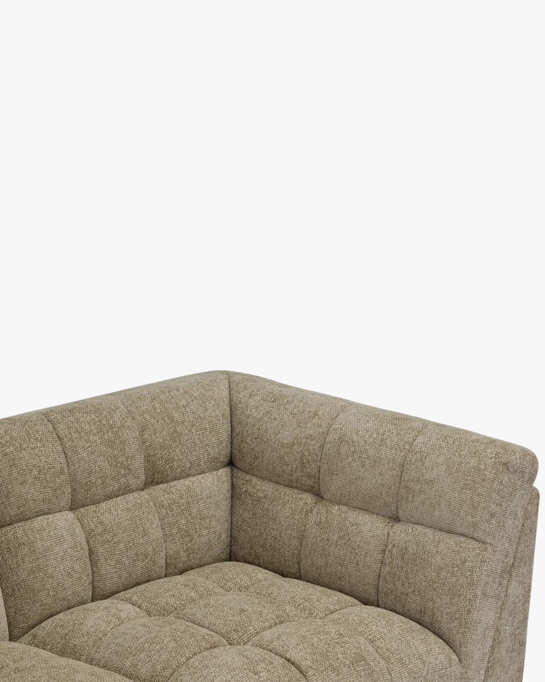 Canapé 4 places modulable, Tweed taupe, L297 Paul