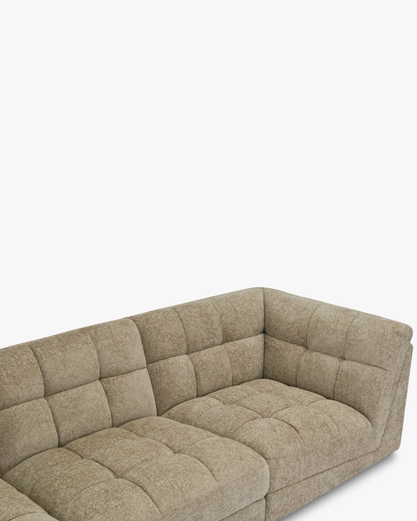 Canapé 4 places modulable, Tweed taupe, L297 Paul