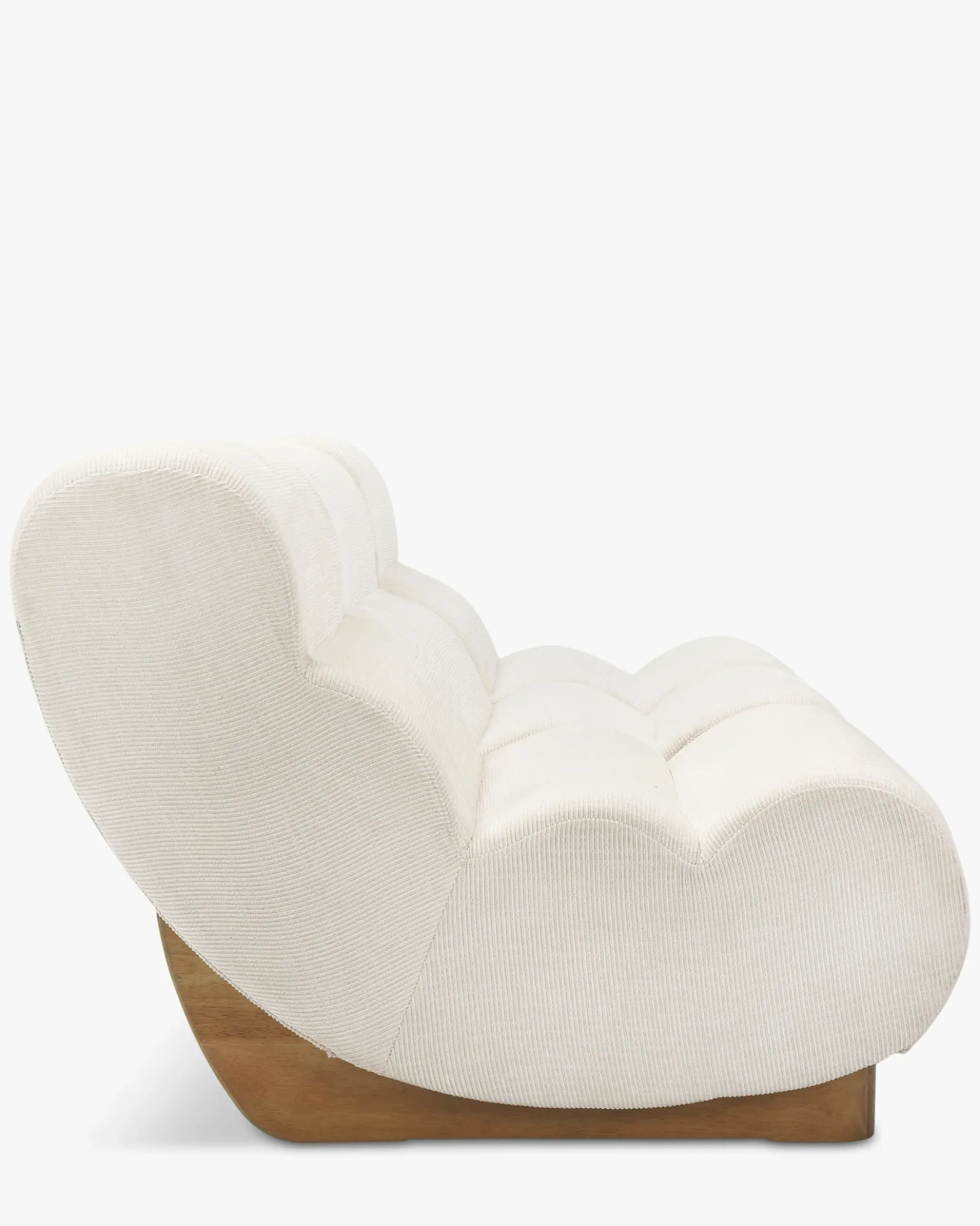 Canapé 3 places modulable, Tweed crème & bois blond Cozy