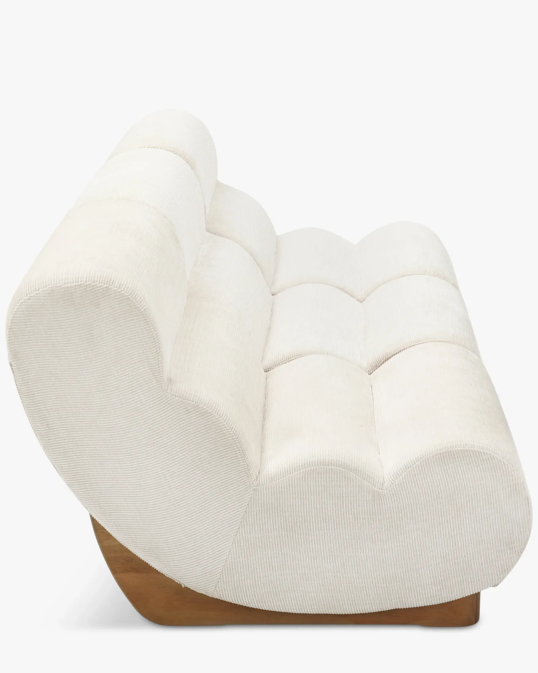 Canapé 3 places modulable, Tweed crème & bois blond Cozy