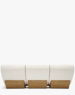 Canapé 3 places modulable, Tweed crème & bois blond Cozy