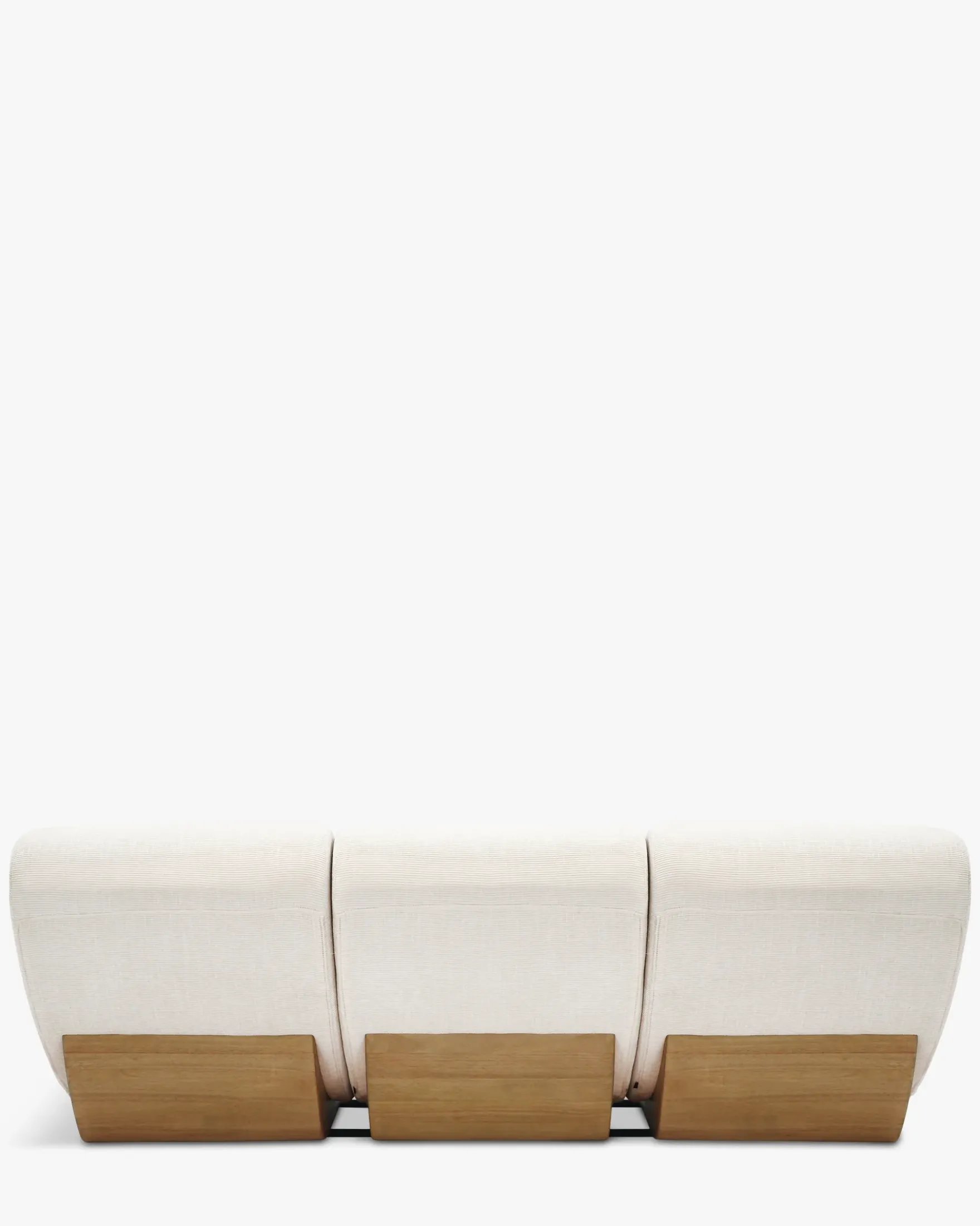 Canapé 3 places modulable, Tweed crème & bois blond Cozy