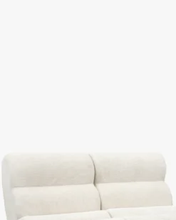 Canapé 2 places modulable, Tweed crème & bois blond Cozy