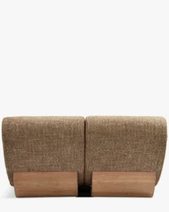 Canapé 2 places modulable, Tweed marron caramel & bois blond Cozy