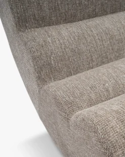 Canapé 2 places modulable, Tweed Taupe New York & Bois blond Cozy