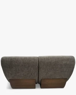 Canapé 2 places modulable, Tweed Taupe New York & Bois blond Cozy