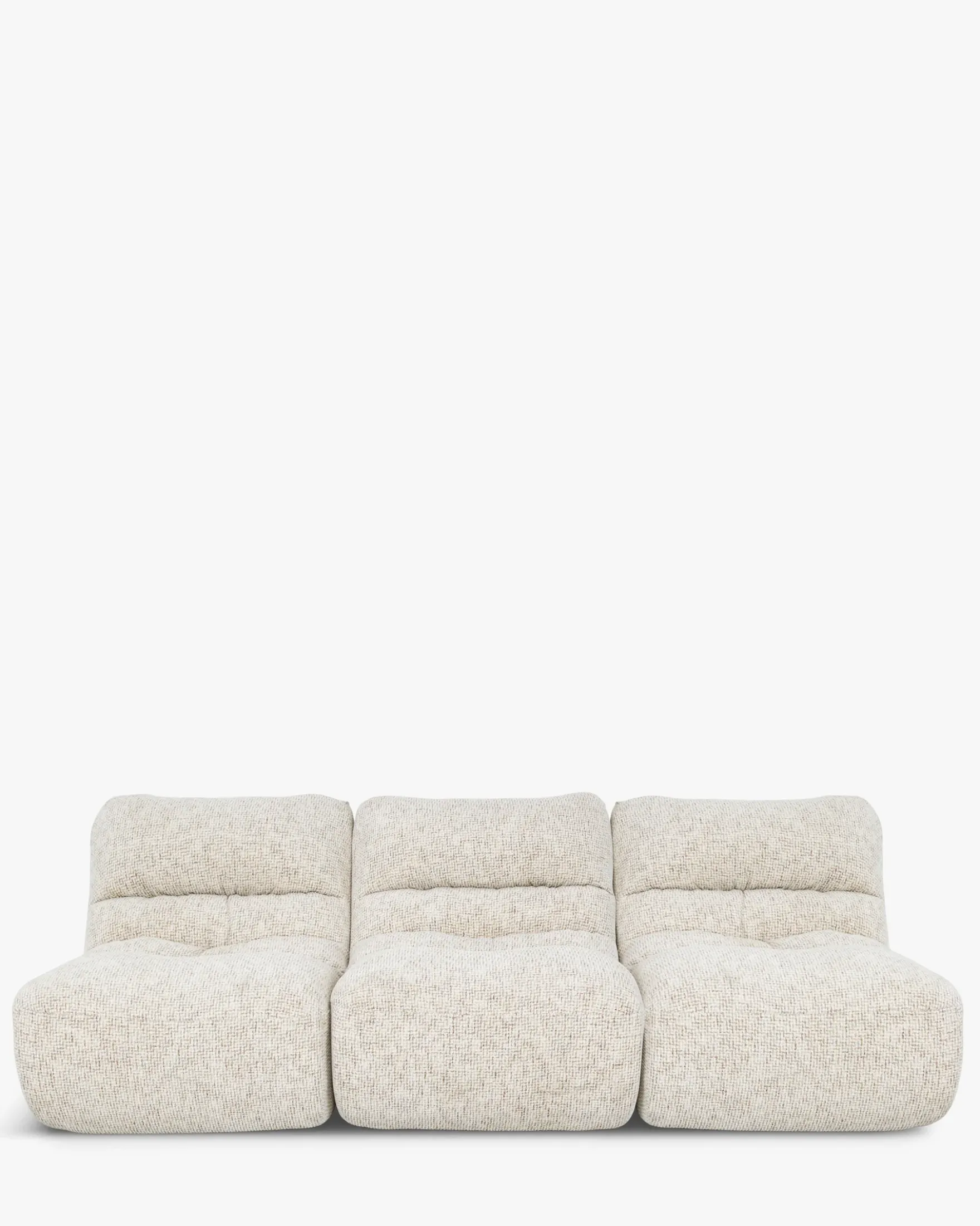 Canapé 3 places modulable, Tweed moucheté beige Chill