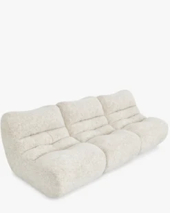 Canapé 3 places modulable, Tweed moucheté beige Chill