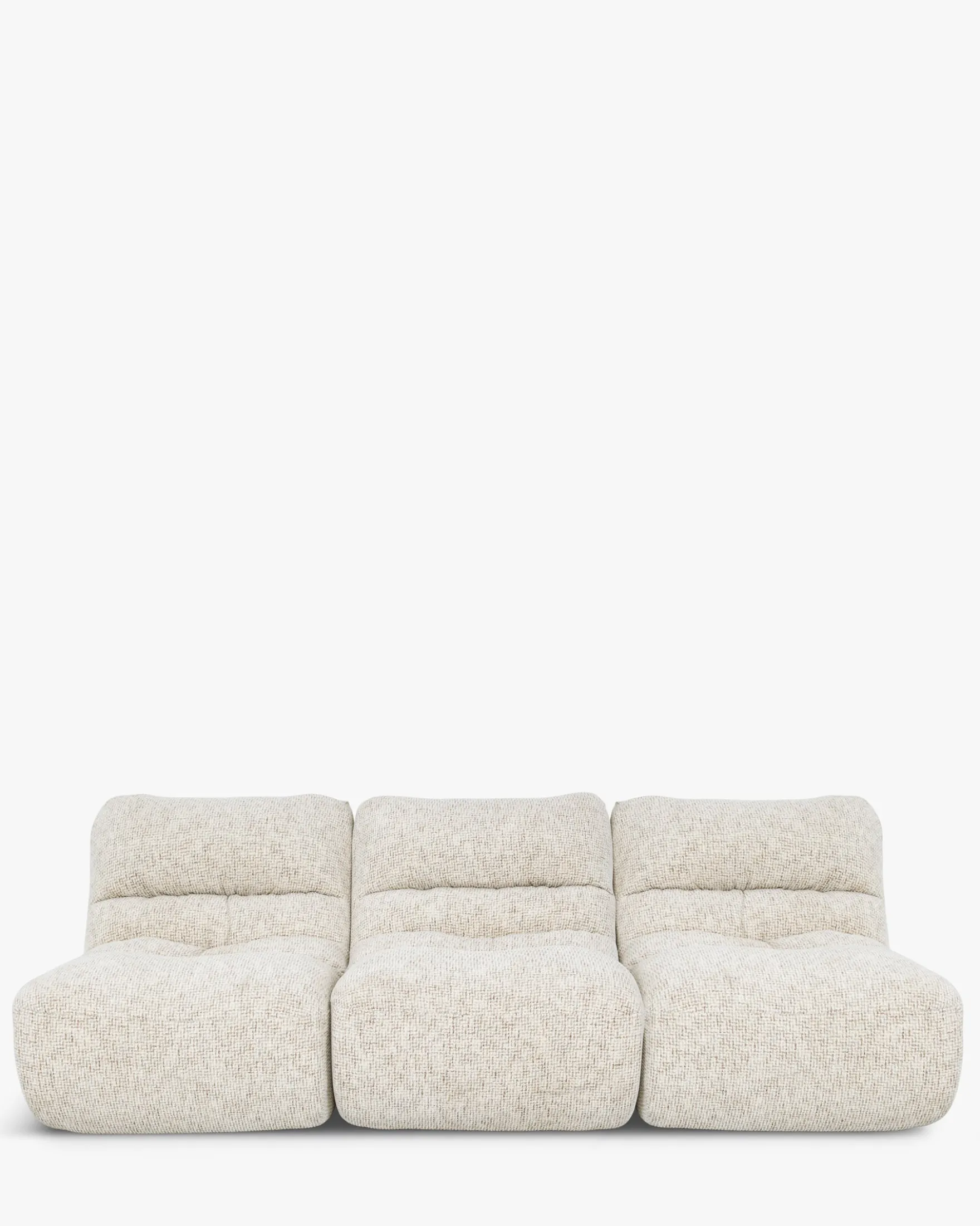 Canapé 3 places modulable, Tweed moucheté beige Chill
