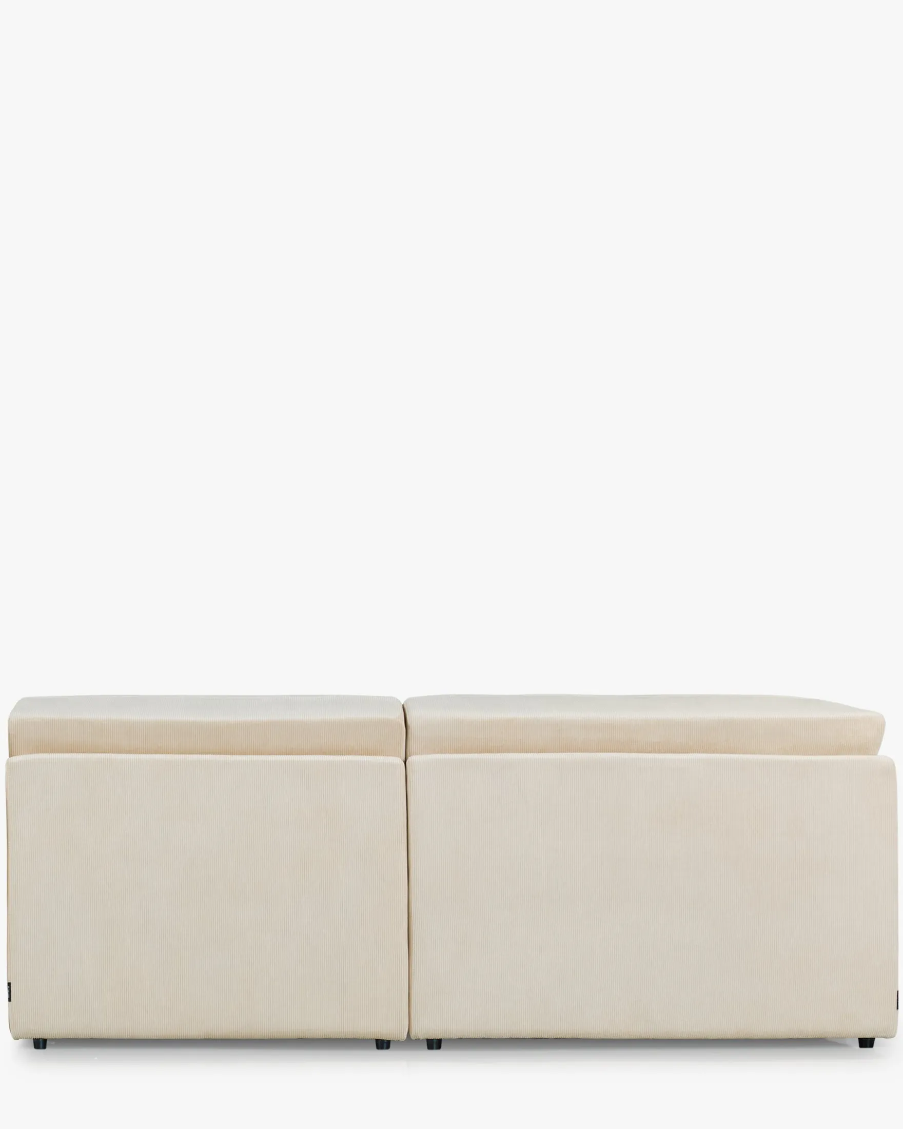 Canapé 2 places modulable, Velours beige pampa, L191 Paul
