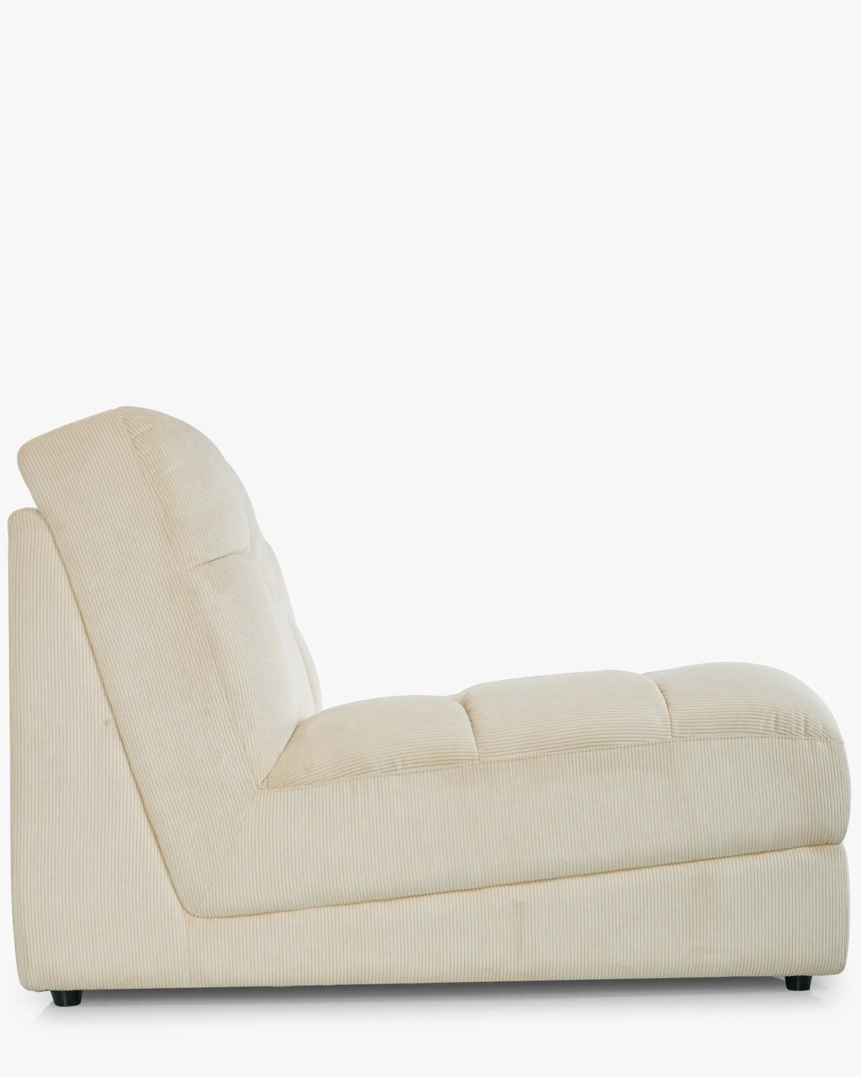 Canapé 2 places modulable, Velours beige pampa, L170 Paul
