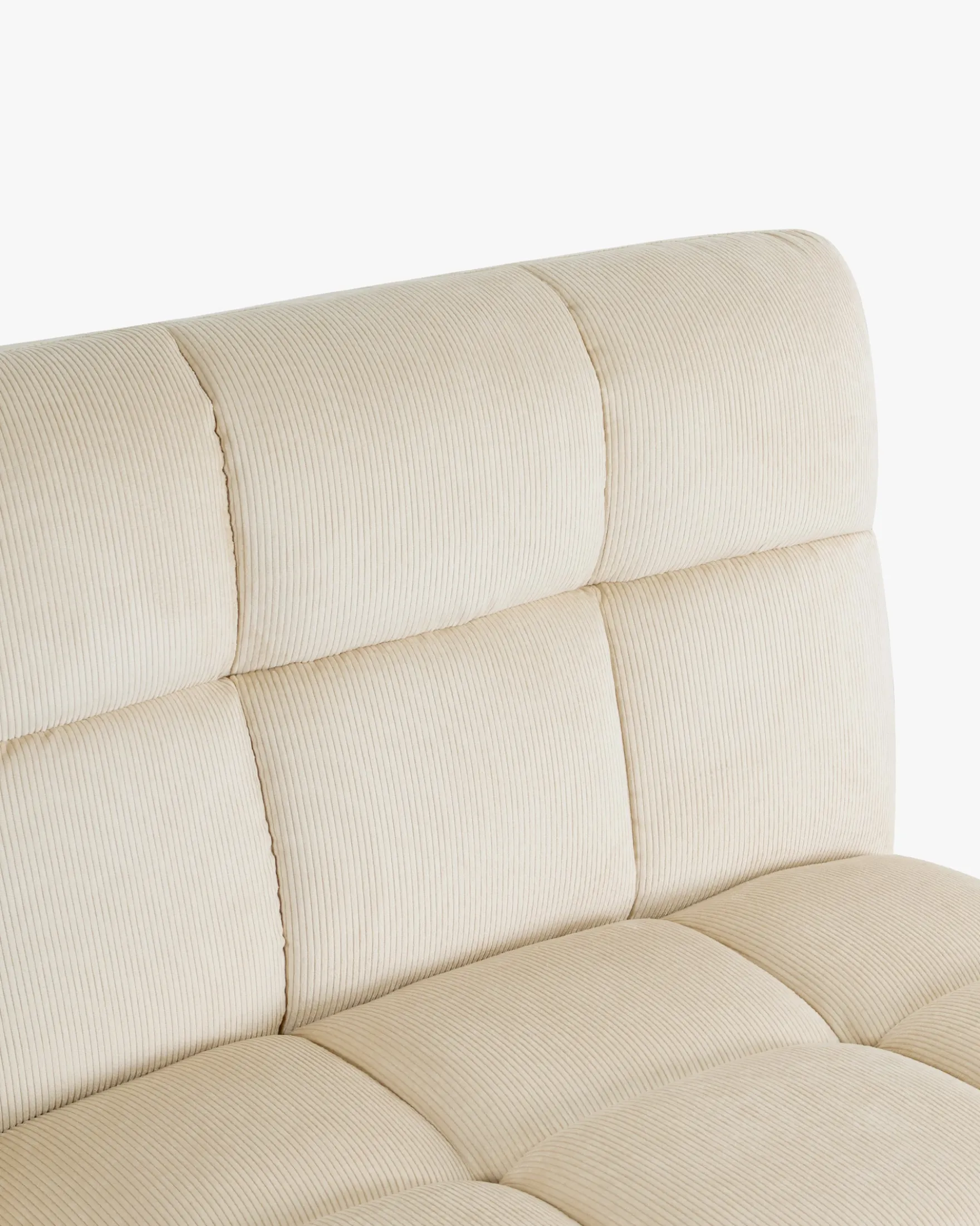 Canapé 2 places modulable, Velours beige pampa, L170 Paul