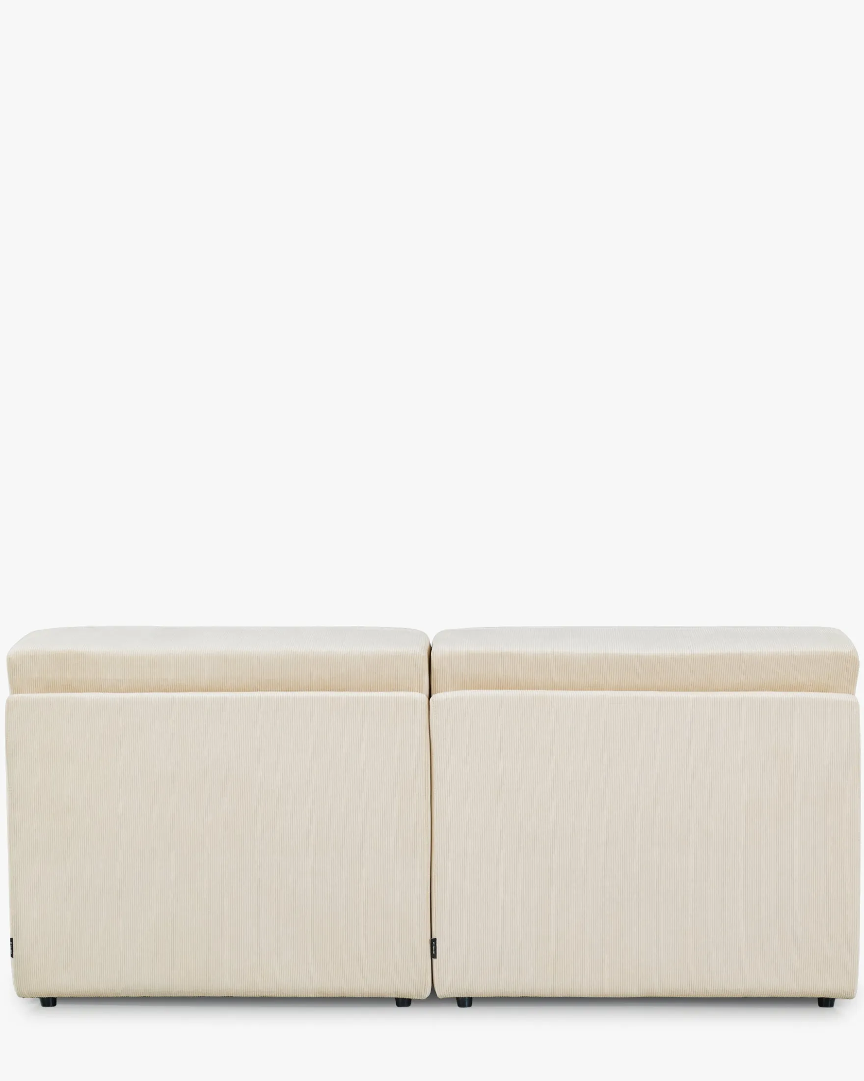 Canapé 2 places modulable, Velours beige pampa, L170 Paul