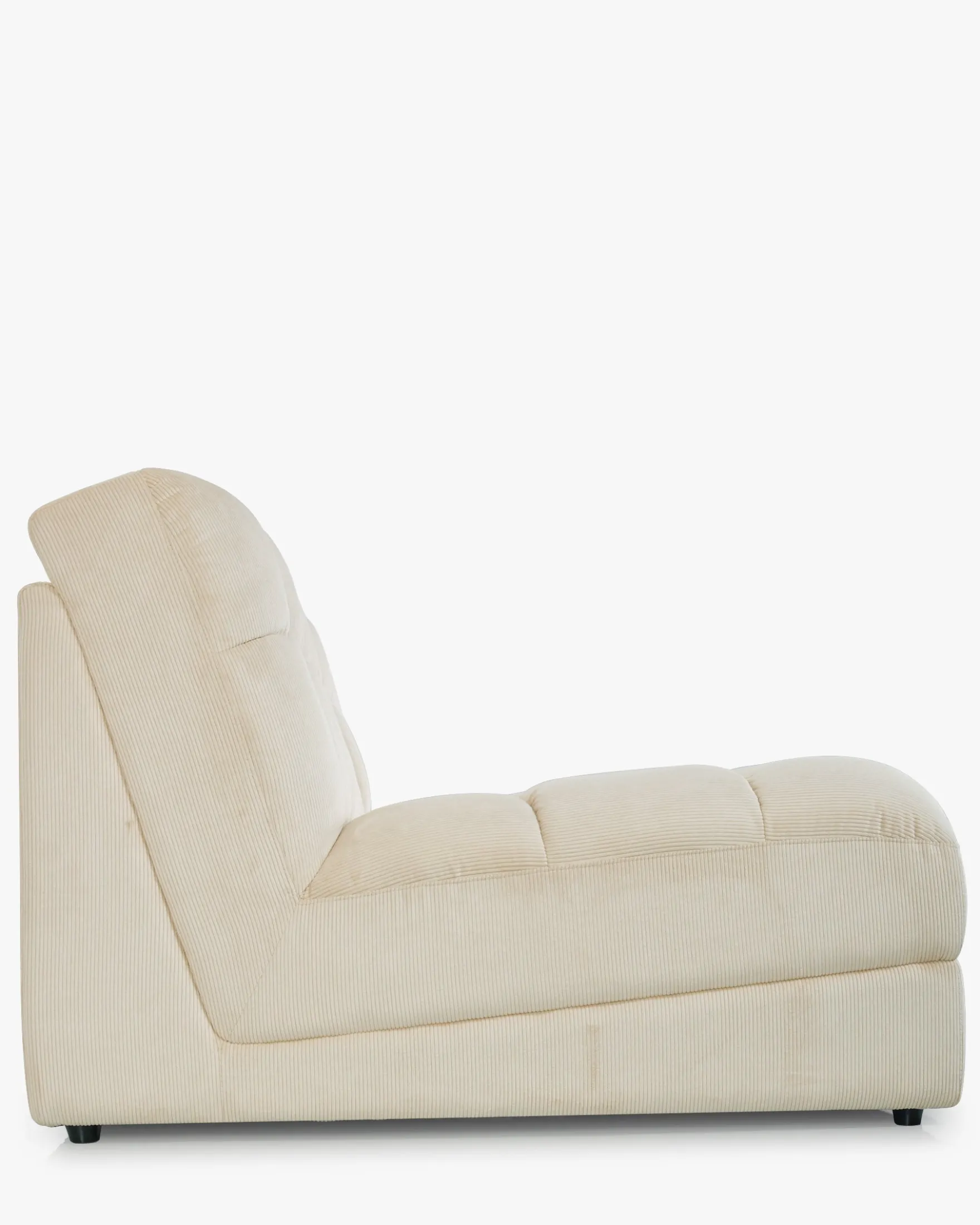 Canapé 3 places modulable, Velours beige pampa, L255 Paul