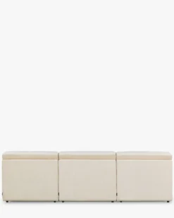 Canapé 3 places modulable, Velours beige pampa, L255 Paul