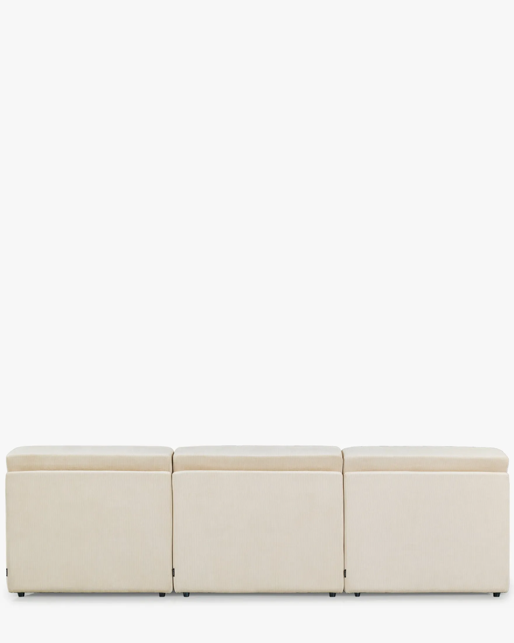 Canapé 3 places modulable, Velours beige pampa, L255 Paul