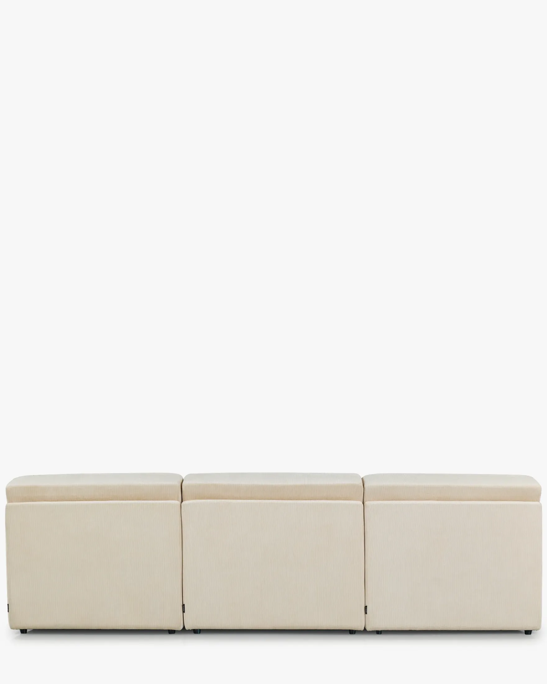Canapé 3 places modulable, Velours beige pampa, L297 Paul