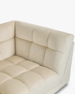 Canapé 3 places modulable, Velours beige pampa, L297 Paul