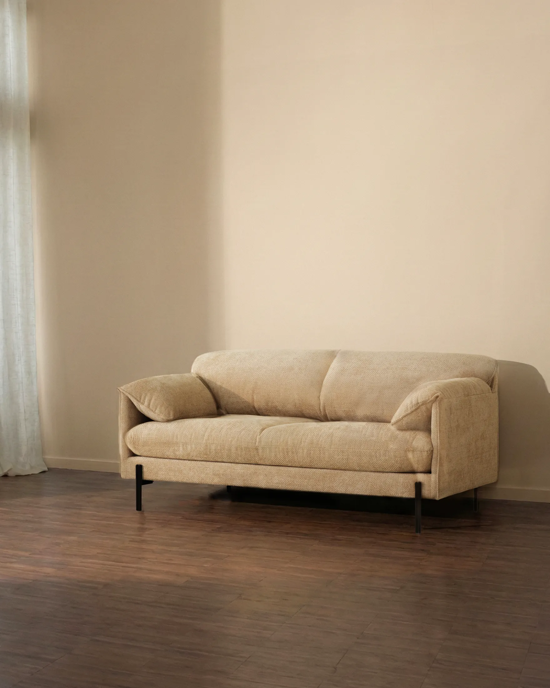 Canapé 2 places, Tweed beige antique, L167 Camilla
