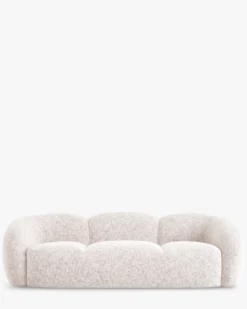 Canapé 3 places, Tweed beige moucheté, L231 Dulcia