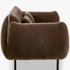 Canapé 3 places, Velours marron chenillé, L200 Fanny
