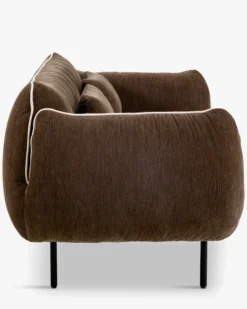 Canapé 3 places, Velours marron chenillé, L200 Fanny