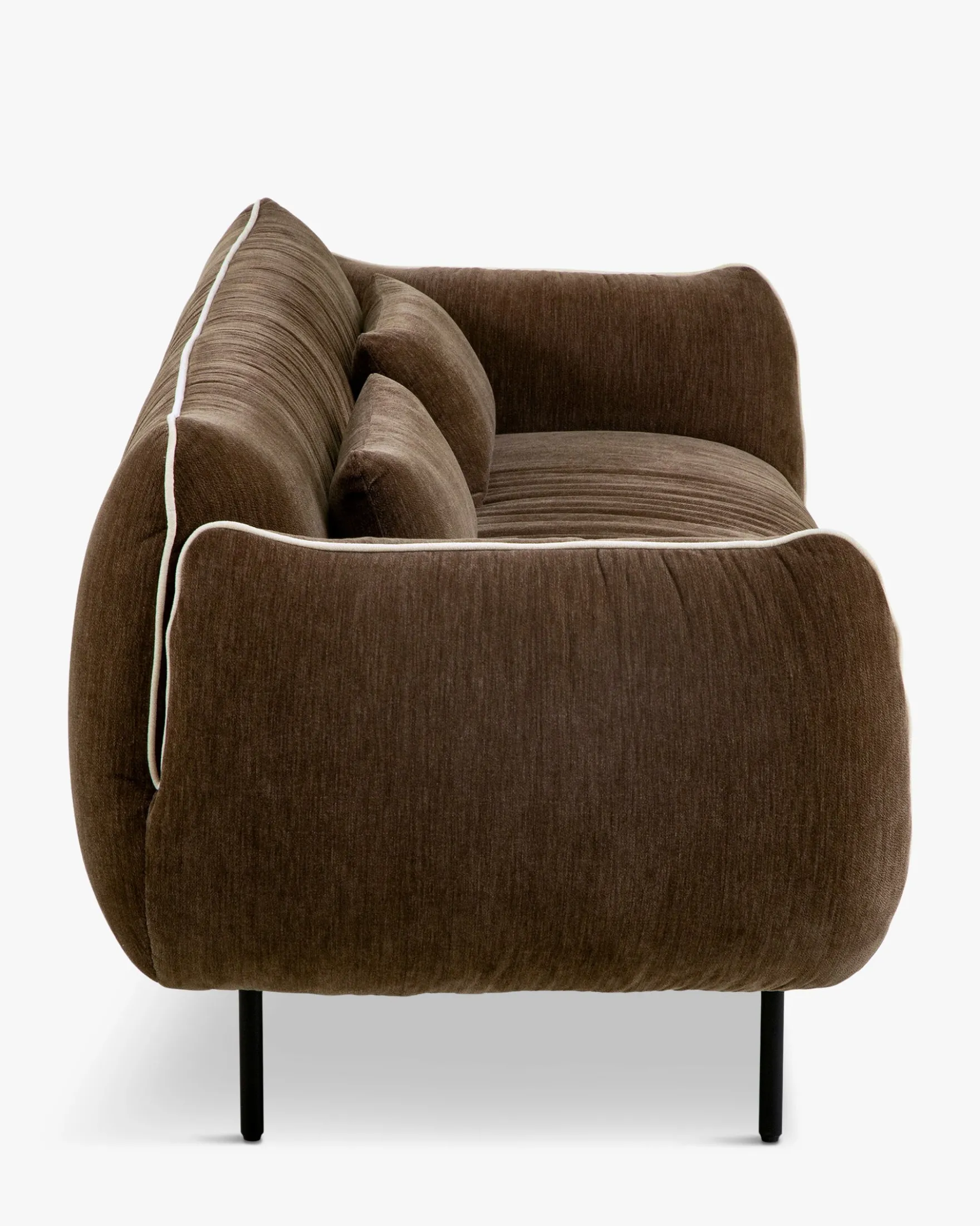 Canapé 3 places, Velours marron chenillé, L200 Fanny