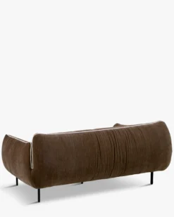Canapé 3 places, Velours marron chenillé, L200 Fanny