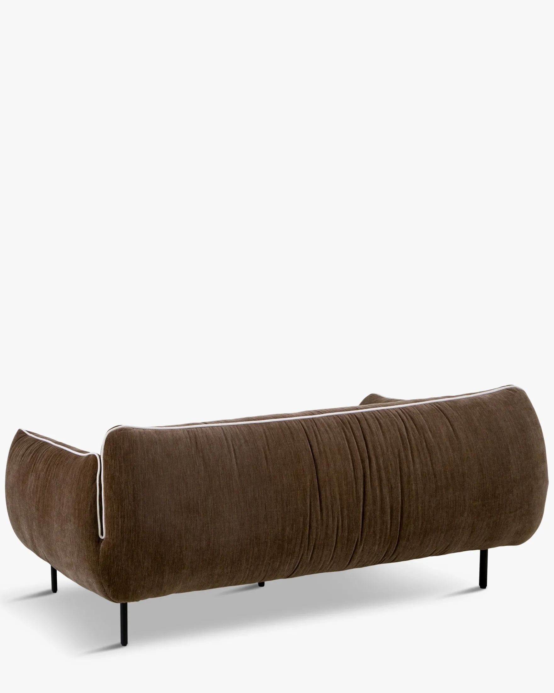Canapé 3 places, Velours marron chenillé, L200 Fanny