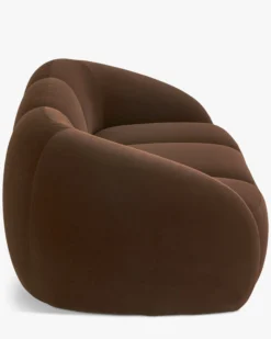 Canapé 3 places, Velours marron intense, L231 Dulcia