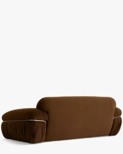 Canapé 3 places, Velours marron intense, L230 Elea