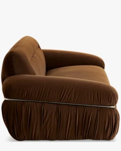 Canapé 3 places, Velours marron intense, L230 Elea